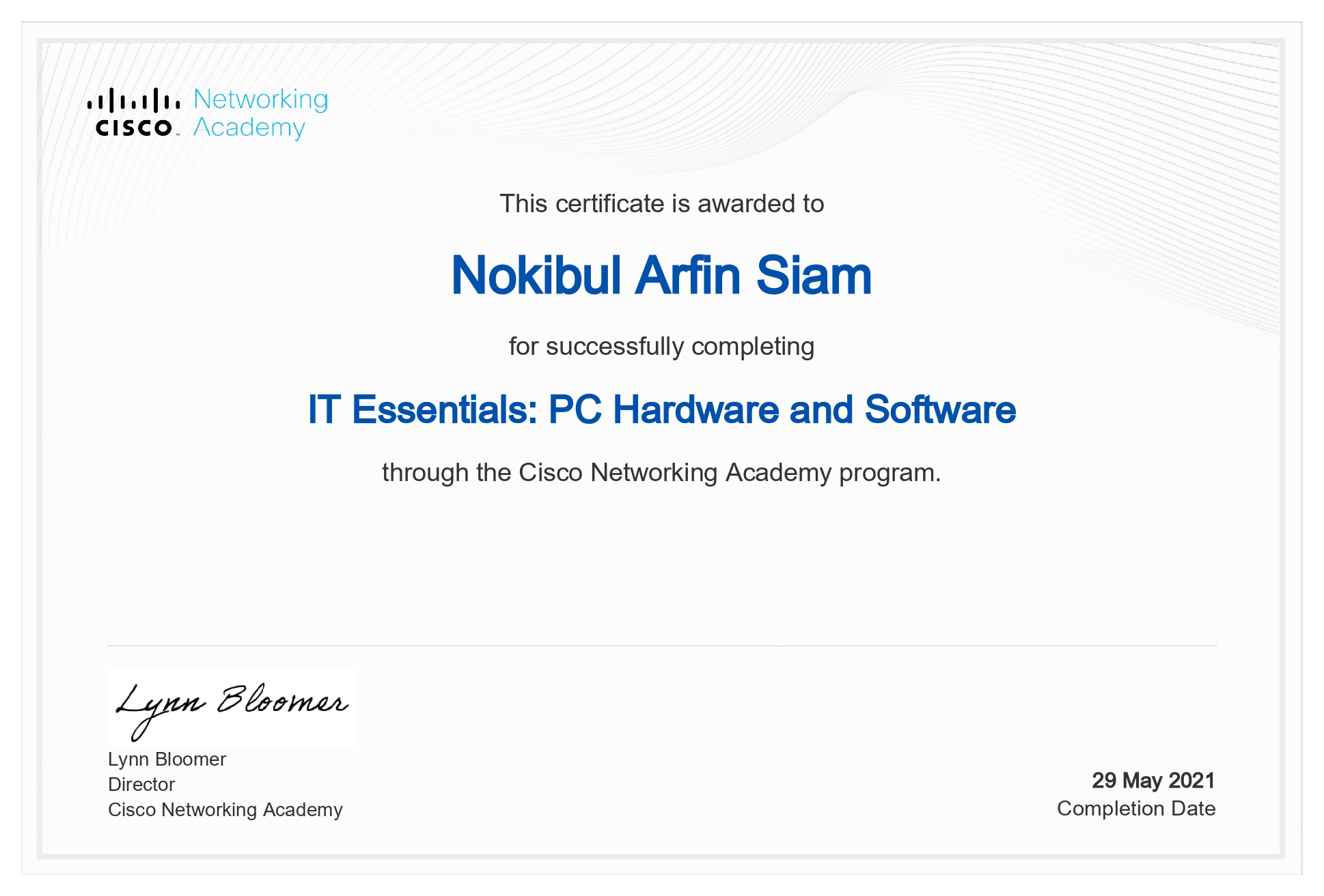 Certificate